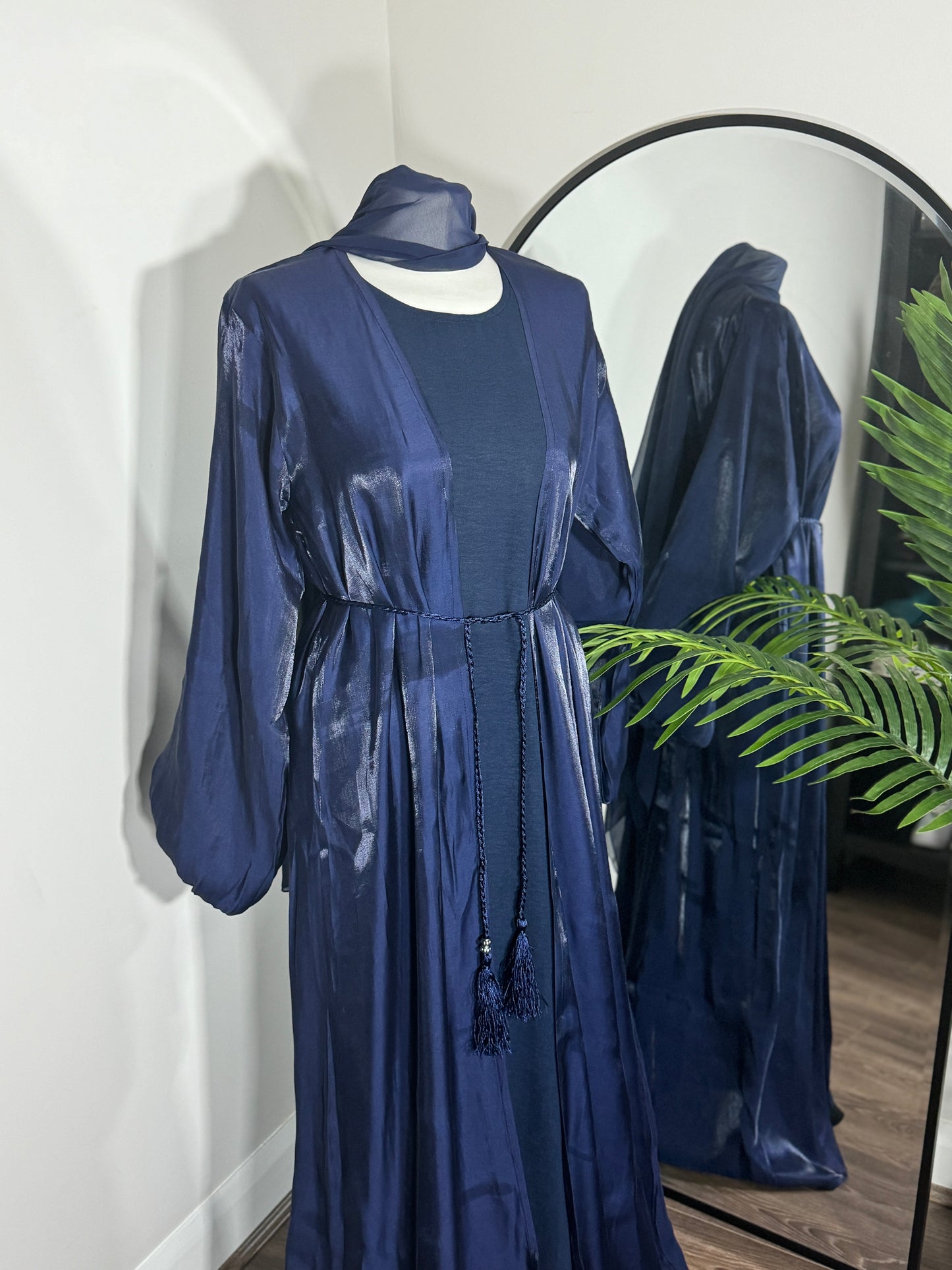 Blue Shimmer abaya